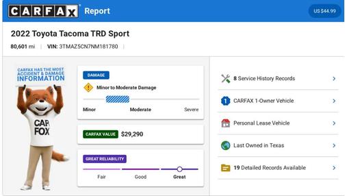 Red 2022 Toyota Tacoma TRD Sport