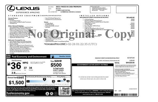 2023 Lexus RX 350h Premium