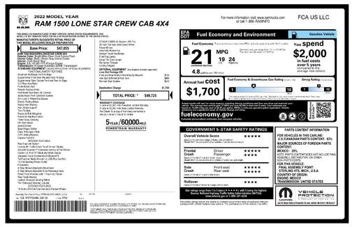 2022 RAM 1500 Lone Star