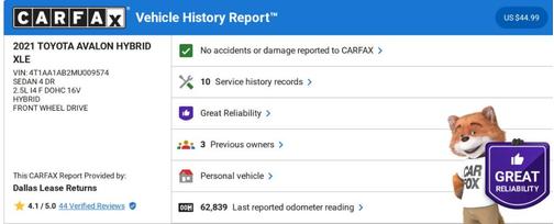 2021 Toyota Avalon Hybrid XLE
