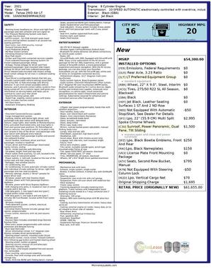 Black 2021 Chevrolet Tahoe LT