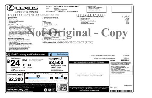 2023 Lexus RX 350 Premium
