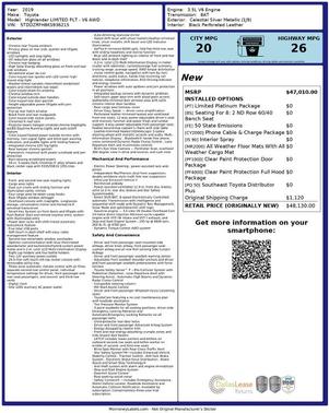 2019 Toyota Highlander Limited Platinum