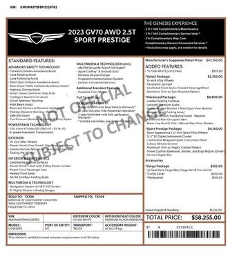 2023 Genesis GV70 2.5T
