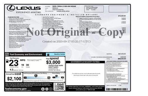 2020 Lexus LS 500 Base