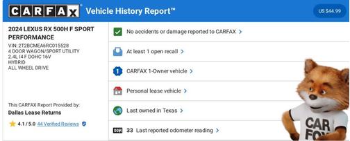 2024 Lexus RX 500h F SPORT PERFORMANCE