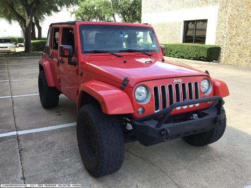Red 2017 Jeep Wrangler Unlimited Sahara