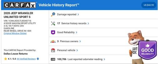 2020 Jeep Wrangler Unlimited Sport