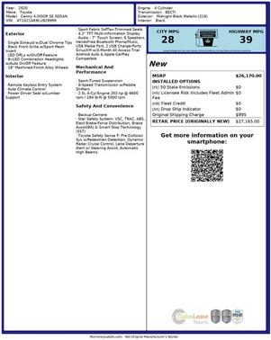 2020 Toyota Camry SE