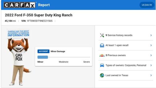 Black 2022 Ford F-350 King Ranch