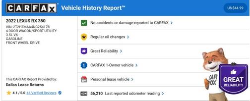 2022 Lexus RX 350 Base