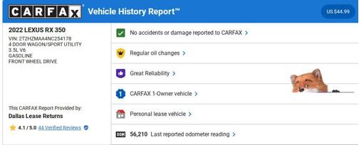 2022 Lexus RX 350 Base