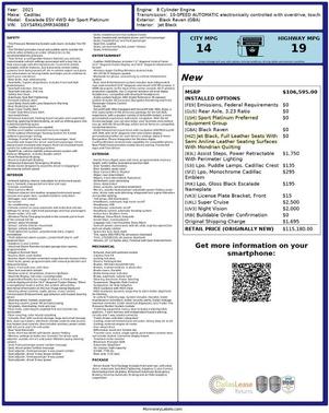 Black 2021 Cadillac Escalade ESV Sport Platinum