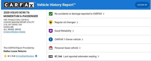 2020 Volvo XC90 T6 Momentum 6 Passenger