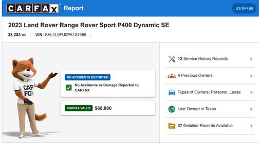 Fuji White 2023 Land Rover Range Rover Sport SE Dynamic