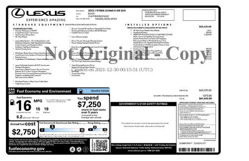 Black 2022 Lexus GX 460 Base