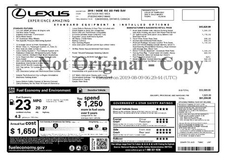 2019 Lexus RX 350 RX 350