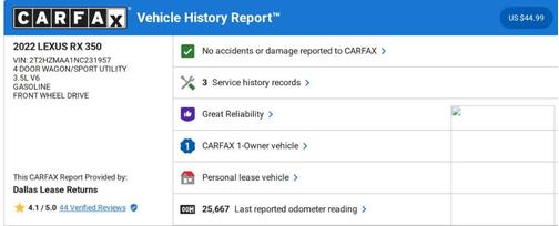 2022 Lexus RX 350 Base
