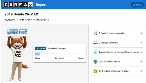 Black 2019 Honda CR-V EX