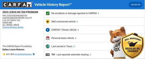 2025 Lexus NX 350 Premium