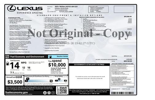 2021 Lexus LX 570 Three-Row