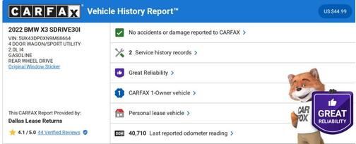 2022 BMW X3 sDrive30i