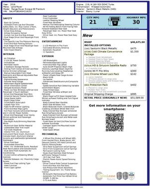 2016 Land Rover Range Rover Evoque SE Premium