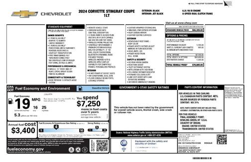 2024 Chevrolet Corvette Stingray w/1LT