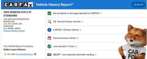 2022 Genesis G70 3.3T