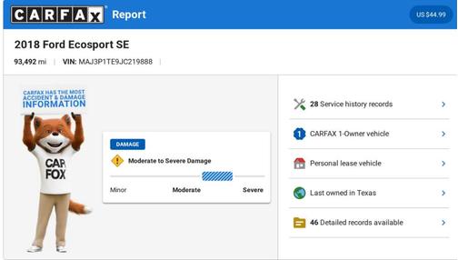 2018 Ford EcoSport SE