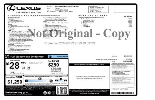 Black 2022 Lexus NX 250 Base