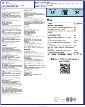 White 2021 Chevrolet Suburban Commercial Fleet