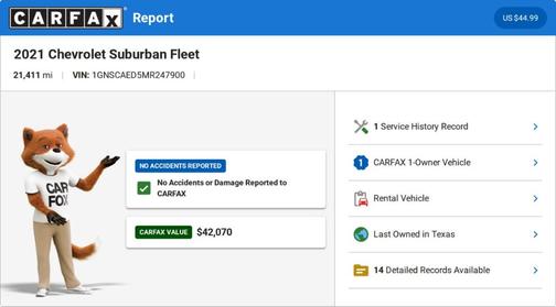 White 2021 Chevrolet Suburban Commercial Fleet