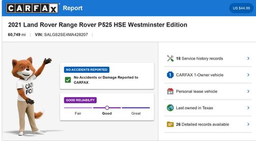 Santorini Black 2021 Land Rover Range Rover P525 HSE Westminster