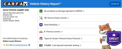 2018 Toyota Camry XSE