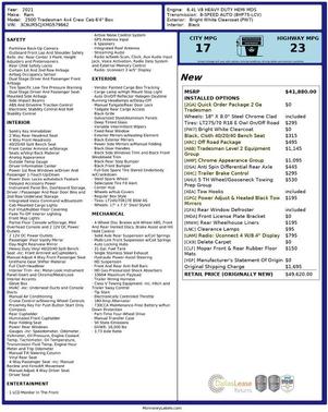 White 2021 RAM 2500 Tradesman