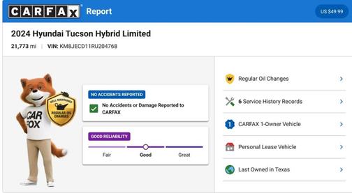 Gray 2024 Hyundai TUCSON Hybrid Limited