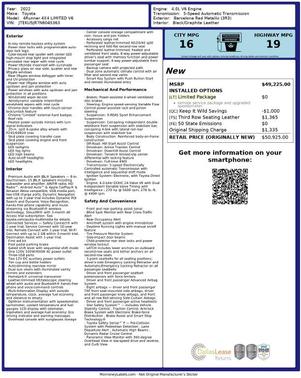 Red 2022 Toyota 4Runner Limited