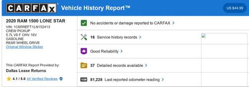 2020 RAM 1500 Lone Star