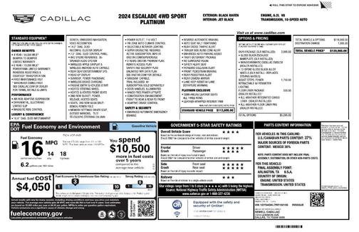 2024 Cadillac Escalade Sport Platinum