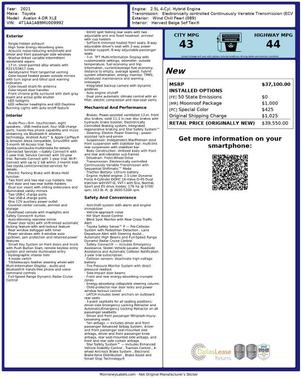 2021 Toyota Avalon Hybrid XLE