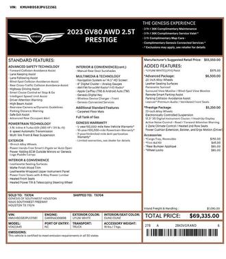 2023 Genesis GV80 2.5T