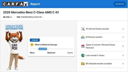 Blue 2020 Mercedes-Benz AMG C 43 Base 4MATIC