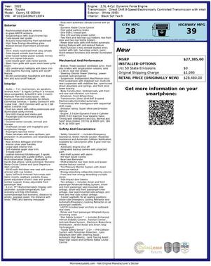 White 2022 Toyota Camry SE