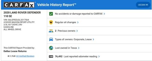 2020 Land Rover Defender 110 SE