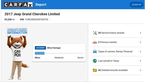 Black 2017 Jeep Grand Cherokee Limited