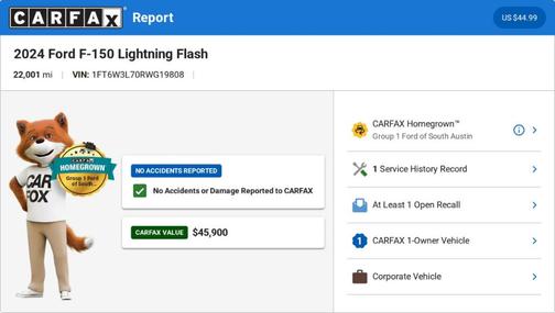 White 2024 Ford F-150 Lightning Flash