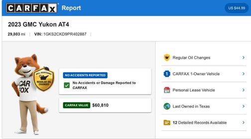 Black 2023 GMC Yukon AT4