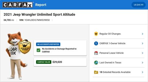 Red 2021 Jeep Wrangler Unlimited Sport Altitude