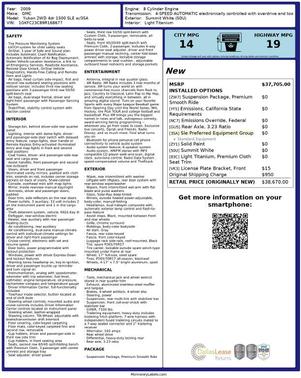 White 2009 GMC Yukon SLE